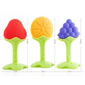 Großhandel Kundenspezifische Baby Fruchtform Beißring Kaubar Silikon Beißring BPA Frei Zahnung Spielzeug