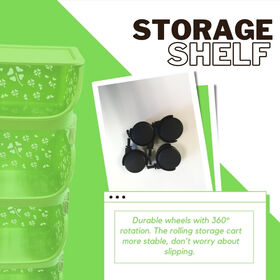 4 Tier Kitchen Vegetables Storage Trolley Cart Shelf Wheels Room Rack Stand Slide out Storage Cart