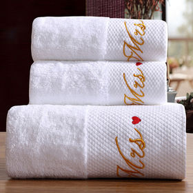 Buy Wholesale China High Quality 70 X 140 Hilton Hotel Premium White Bath  Towels 100% Cotton & Hilton Bath Towel at USD 0.413