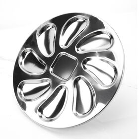 Stainless Steel Oyster Plate for Oysters, Sauce and Lemons, Oyster Shell Shaped Oyster Pan