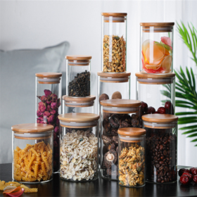 Clear Borosilicate Glass Storage Jars with Airtight Wooden Lids,19/29oz,Glass  Kitchen Storage Jar Canisters, Sealed Jars for Sugar Salt,Glass Loose Tea  Storage - China Glass Jar and Storage Container price