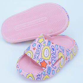 Children's slippers fashion platform slippers digital printing soft bottom sandals camouflage trend lightweight flat slippers