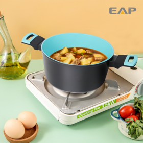 Cacerola Antiadherente EAP de 10 pulgadas con Tapa de Vidrio, Cacerola de Grado Profesional para Cocinar