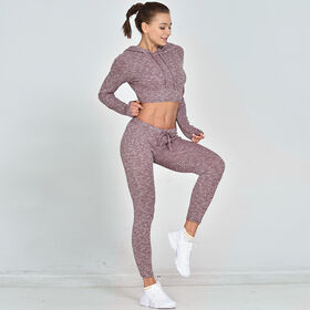 Two piece ladies sweatsuits fitness clothes casual sport suit gym sports wear set women