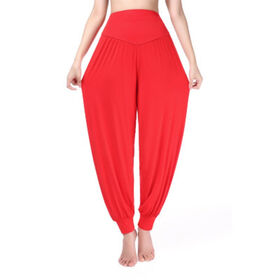 Women Cotton Soft Yoga Pants Dance Harem Pants Loose Pants Casual Pants