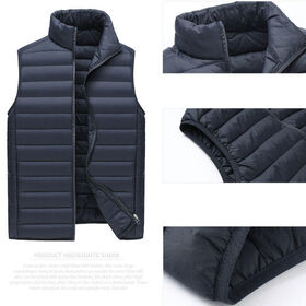 Men Winter Jacket Stand Collar Sleeveless Design Padded