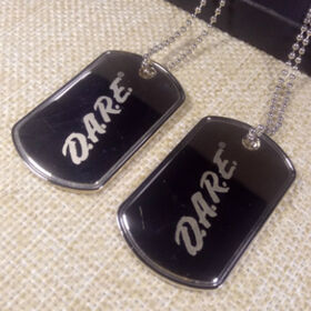 Stainless Steel dog tag printing with epoxy keychain