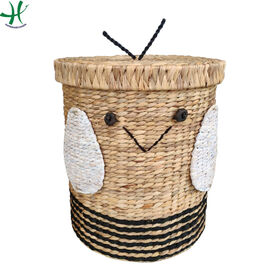 Lot De 5 Paniers Tissés Plats En Osier Teinté - Commerce Équitable Du Vietnam - 25 à 45 Cm
