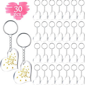 200pcs Acrylic Blank Keychains Clear Acrylictassel Keychain Blanks