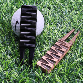 Grosir Pabrik Alat Perbaikan Divot Golf Tembaga atau Hitam, Alat Pivot, Aksesori Golf, Gantungan Kunci