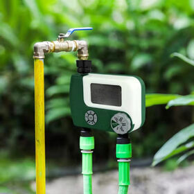 Digital Automatic Open Water Tap Hose Controller Double Outlet Faucet Watering Timer