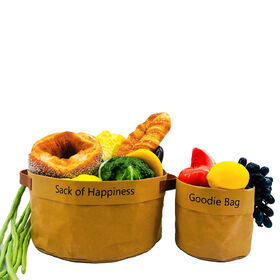 Pot de fleurs de bureau en papier kraft lavable, sac en papier résistant à l'eau, sac de rangement pour articles divers