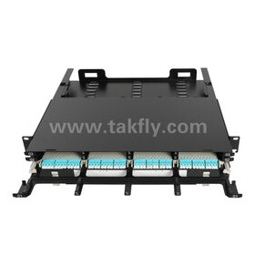 1U Chassis Rack Mounted 144 Fibers OM3 OM4 OM5 MPO Cassette Sliding Type Patch Panel