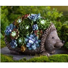 Resin Lawn Ornaments for Outdoor Yard Decoration, 8.3 Inch, Solar Powered and Sun Powered Hedgehog