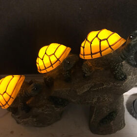 LED Garden Light Decoration Solar Powered Turtles on Log Outdoor Accent Lighting