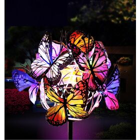 Garden Accents Set of 2 Waterproof Color Changing LED Lights for Garden, Patio, Lawn Butterfly Light