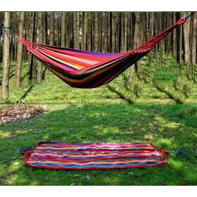 Nouveau Hamac Portable d'Extérieur, Hamac Respirant en Corde de Coton pour Jardin avec Système Anti-Retournement