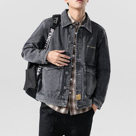 Chaqueta Vaquera Azul Denim Negro Chaqueta Vaquera Vintage Para Hombre - Estilo Trucker Clásico De Mezclilla 100% Algodón Chaqueta Botones Clásica