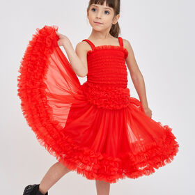 Girls Sleeveless dresses,Baby product, Boutique Pink Fluffy Girls Tutu Tulle Skirt With Bow for kids TT21106