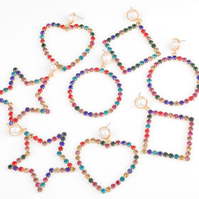 Boucles D'oreilles Puces En Perles De Culture Et Strass - Fermoir Clips - Blanc - Neuf Sans Emballage