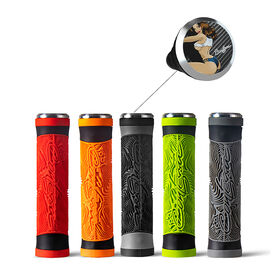 Double Lock on Locking Bicycle Handlebar Grips for MTB, Downhill Mountain Bike Grips