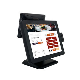 Monitor táctil de 15 pulgadas con 10 puntos de contacto, todo en uno, POS, doble pantalla, caja registradora