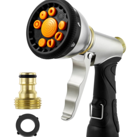 Heavy Duty Garden Hose Sprayer With Adjustable Nozzle — Plated