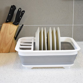 Collapsible Drying Dish Storage Rack Portable Dinnerware Organizer