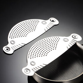 Stainless Steel Pot Strainers Vegetable Fruits Pasta Strainer with Recessed Grips Water Filter Trap