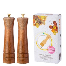 Wood Salt and Pepper Grinders Refillable Salt Grinder Pepper Mill with Adjustable Coarseness