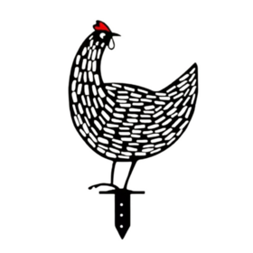 Chicken Yard Art Metal Animal Silhouette Ornament Garden Yard Lawn Decoration Animal Shape Sign Tool