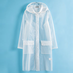 white plastic raincoat