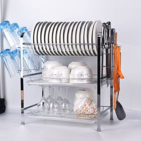 Shop Generic 3-Tier Over-Sink Dish Drying Rack - Black Online