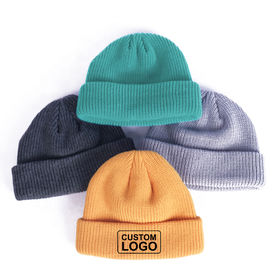 Custom Logo Beanies, 5 or 10 Pack - Add Your Embroidered Design -  Personalized Winter Knit Cap Hats for Business Athletic Gold at   Men's Clothing store
