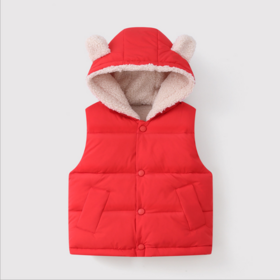 Kids fashion sleeveless outwear Warm Casual Solid Color Stand Collar Padded Coat girls Winter Vest