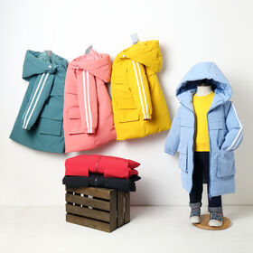 Nouveau manteau parka d'hiver pour enfants en gros, veste rembourrée en coton, bodywarmer long et épais pour bébé