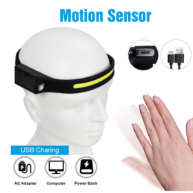 Lampu Kepala LED Isi Ulang Daya dengan Sensor Bebas Genggam dan Penglihatan Penuh - Ideal untuk Industri dan DIY