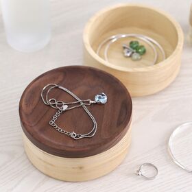 Solid Wood Crafts Stackable Wooden Jewelry Box Desktop Orgainizer for Jewelry Accessory Wooden Box