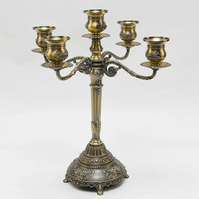 Candelabro oro INDIA - 5 brazos