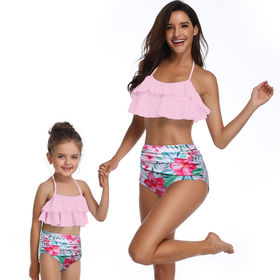 High Quality Sexy baby girls bikini mother daughter swimwear