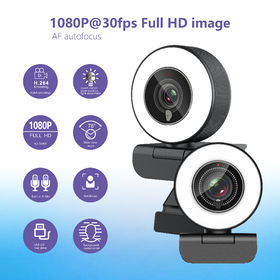 Webcam Full HD 1080P avec Microphone, Caméra USB Plug and Play, Webcam en  Streaming avec Anneau Lumineux Caméra avec Lumière, Compatible avec  Windows, Mac et Android - Noir : : Informatique
