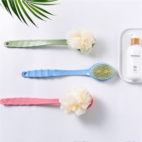 Bath Brush Bath Rubbing Back Toiletries Silicone Bath Rubbing Bath Brush  Long Handle Soft Brush Cleaning Towel Rubbing Artifact White 