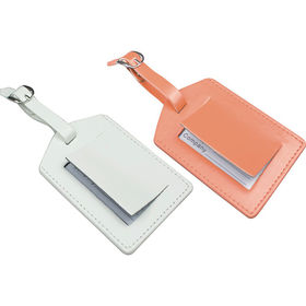 Engravable Luggage ID Tag, Natural Leather