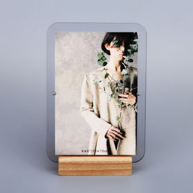 Freestanding L shape 4X6'' acrylic frame stand acrylic photo frame 