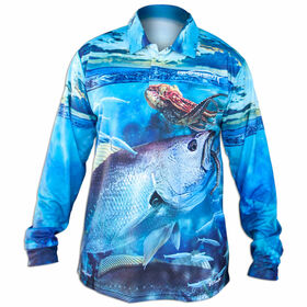 Polyester/spandex Blend Dri-fit Men's Fishing T-shirt, Sports T