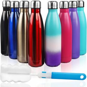 300/480/500ml/1L Drink Water Bottle Insulated Double Walled Stainless Steel Gym 