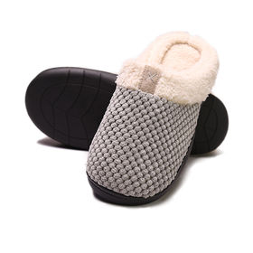 Women's Memory Foam Slippers Comfort Wool-Like Plush Fleece Lined House  Shoes for Indoor & Outdoor