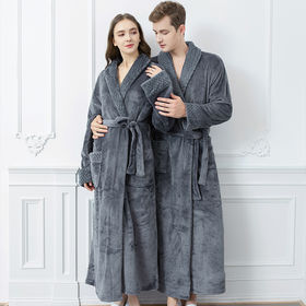 Men Women Long Bath Robe Bath Towel Bathrobe Coral Velvet Pajamas Body Spa  Super Absorbent Home Decoration Solid Bath Gown Towel - Towel - AliExpress