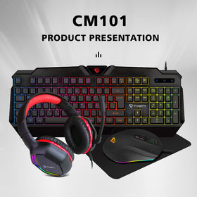 Krom Kritic RGB Rainbow Gaming Clavier + Souris + Casque + Tapis