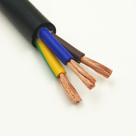 Câble Électrique Rond Flexible Noir 3 Conducteurs 0.75, 1, 1.5, 2.5mm Fil d'Extension en PVC Flexible